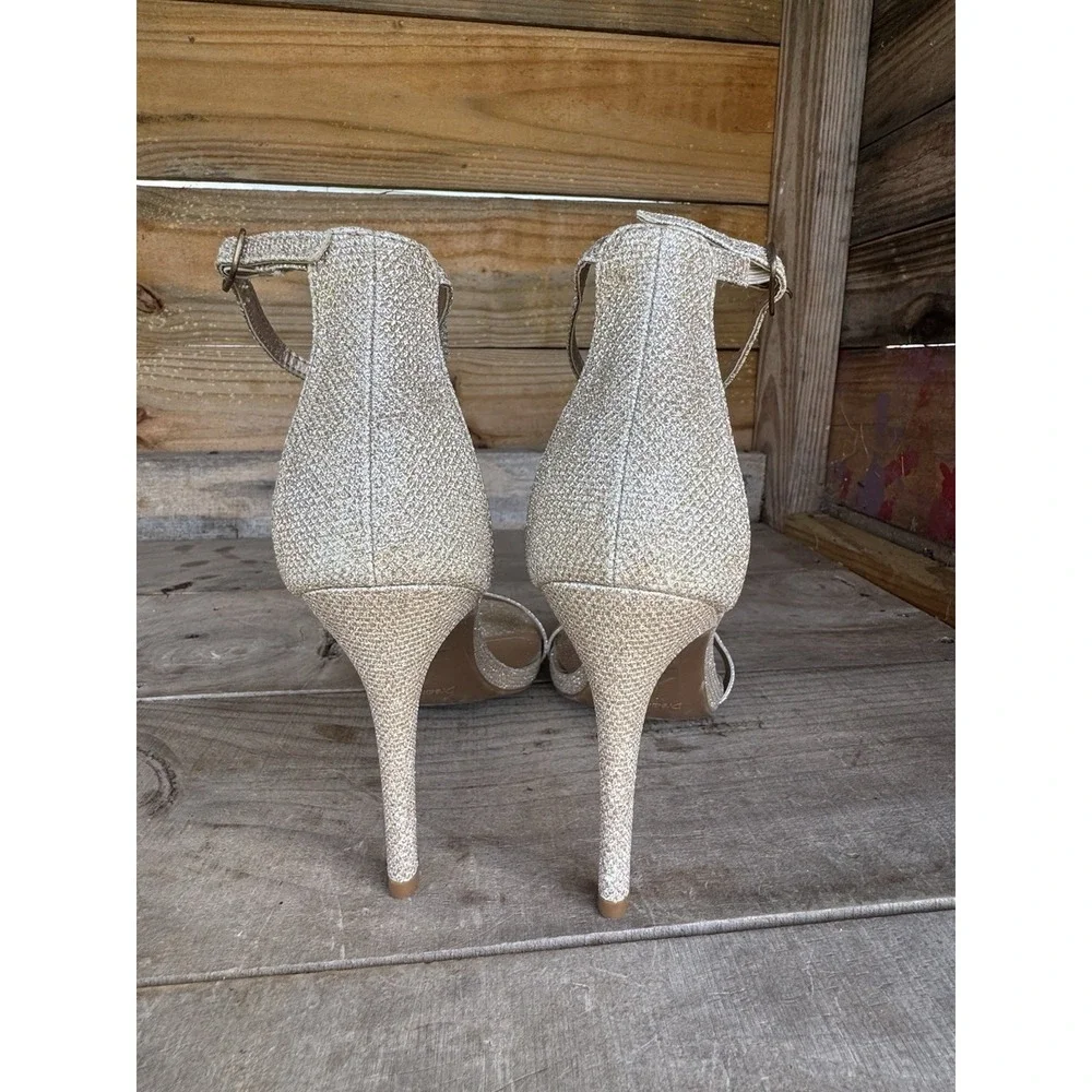 Dream Pairs Women's Metallic‎ Rose Gold Glitter Open Toe Stiletto High Heels 8.5